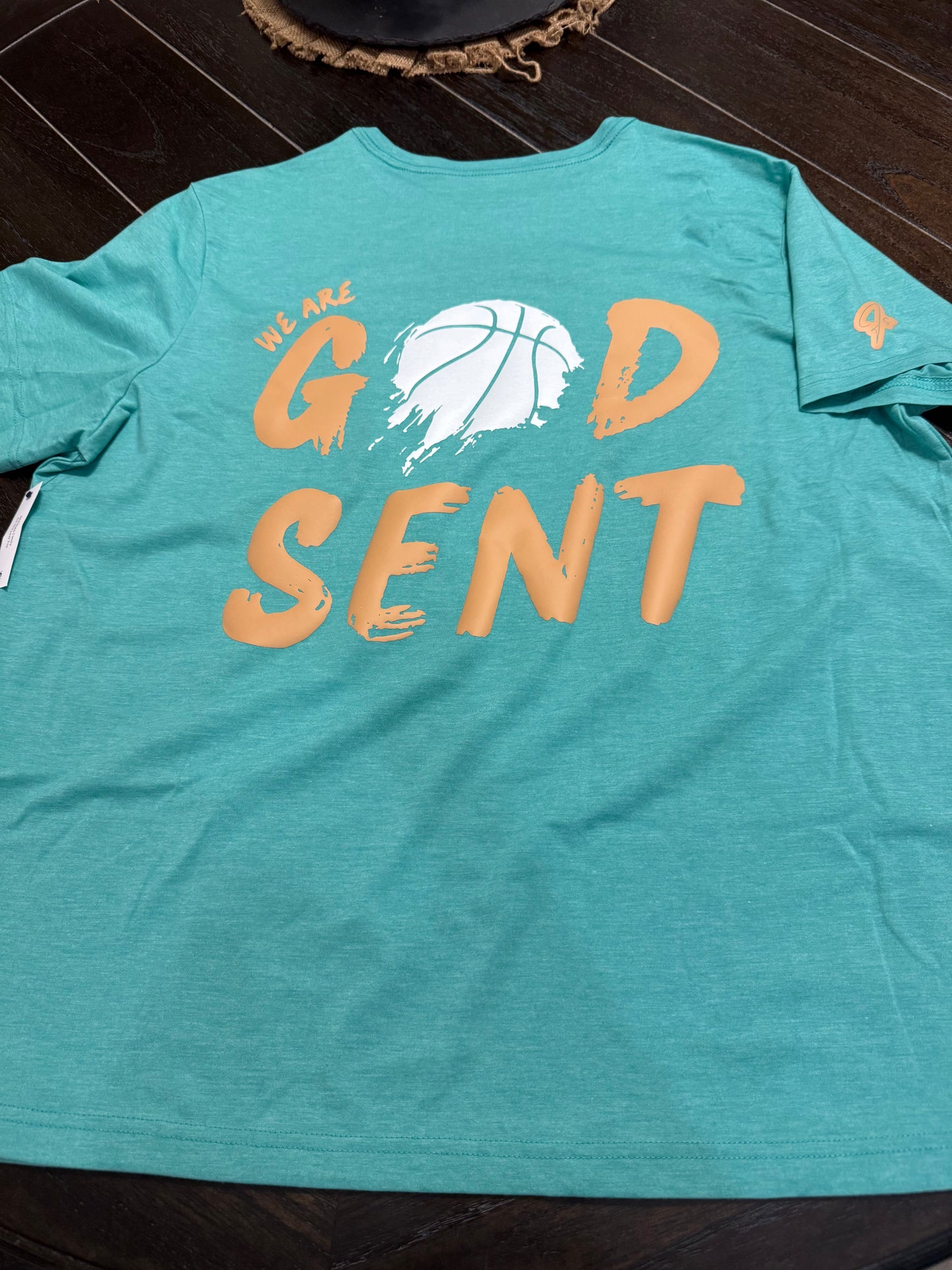 We Are God Sent Adult T-Shirt Sea Foam