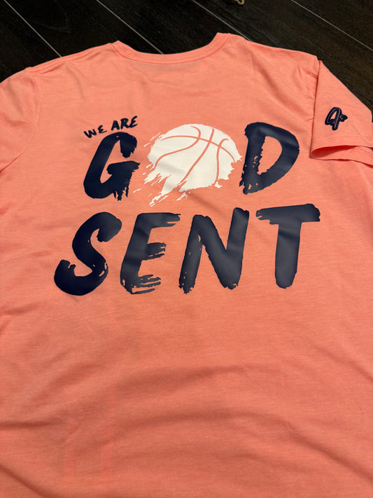 We Are God Sent Adult T-Shirt Salmon