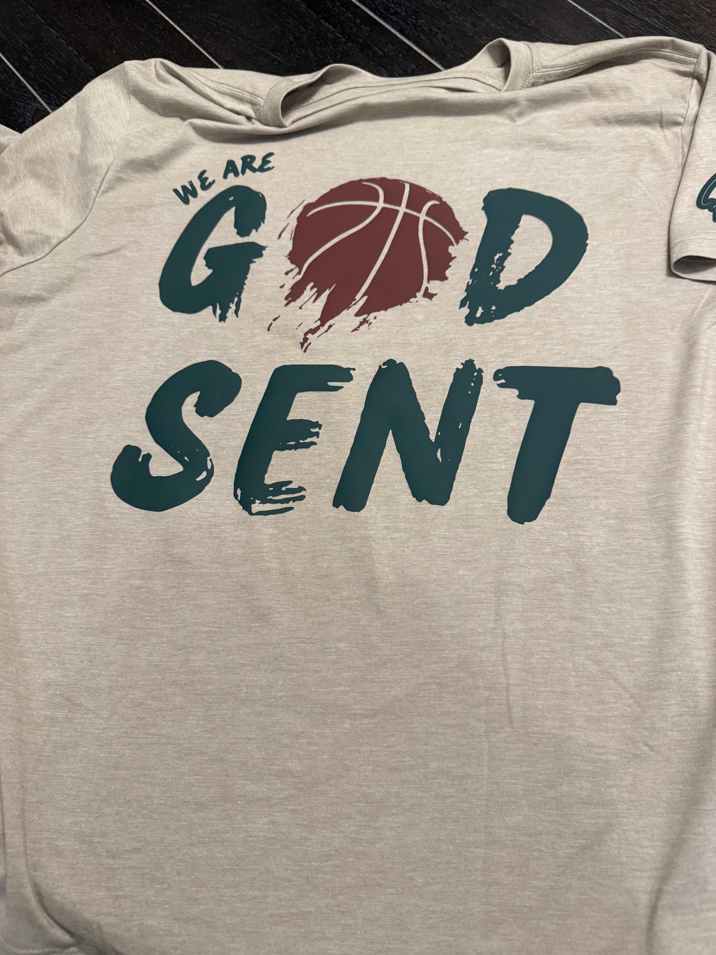 We Are God Sent Adult T-Shirt Tan